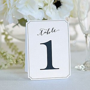 Printable Table Number Cards Wedding Table Number Tent Cards, Table ...