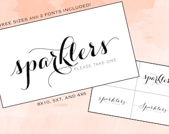 Sparkler Send-off | Sparkler Wedding Sign, Reception sign, Ceremony Sign, Digital Printable Cards and Gifts table sign, 4x6, 5x7, 8x10, DIY