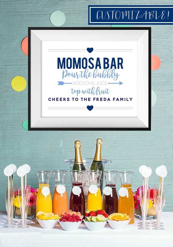 Printable Momosa, Mimosa Bar Sign, Baby Shower Sign, Momosa Bar Sign
