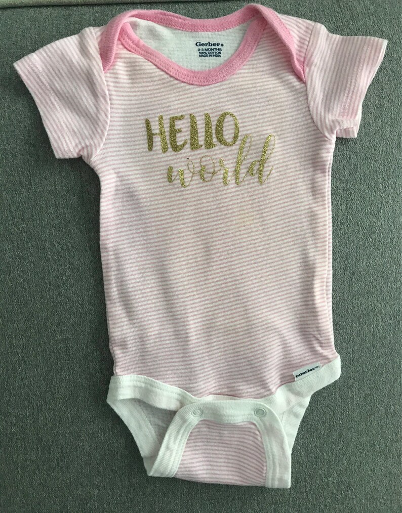Gold Glitter Custom Onesie Personalized Onesie Baby Gift Etsy