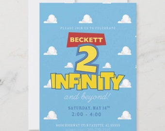 Two Infinity and Beyond Birthday Invitation, Two Infinity Invite, Printable Two Infinity Invite, Woody Birthday Invite, Buzz Birthday Invite