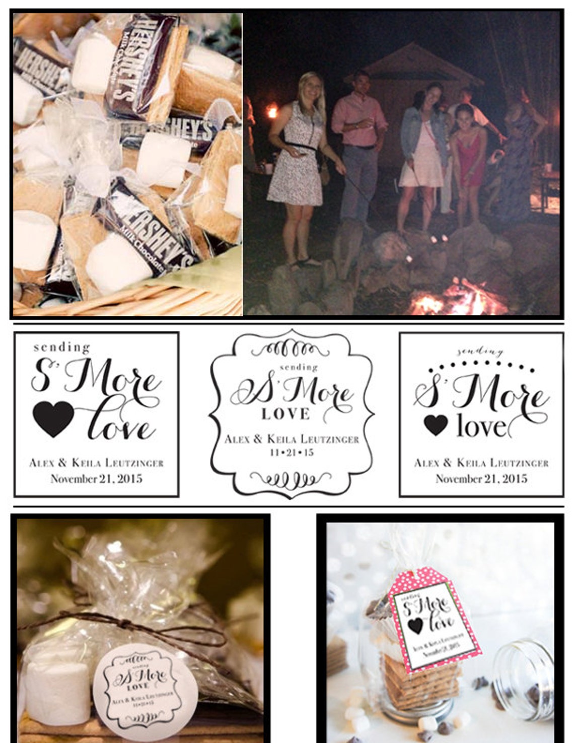 S'more Love Printable Favor Gift Tags DIY Customized - Etsy