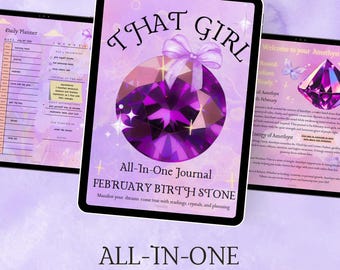 Planificador digital de amatista: diario de autocuidado (PDF)