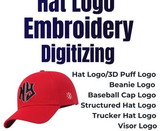 Custom Hat Digitizing | 3D Puff Hat | Hat Logo Service | Trucker Hat DST | Custom Hat File | Fast Turnaround | (Dst Pes Jef Files)