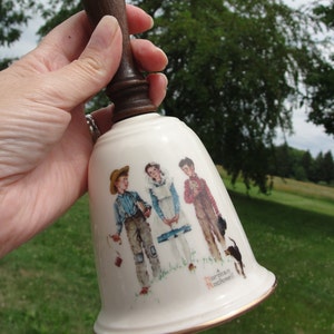Norman Rockwell Gorham Bell: Young Man&#39;s Fancy, 1982 Collectible