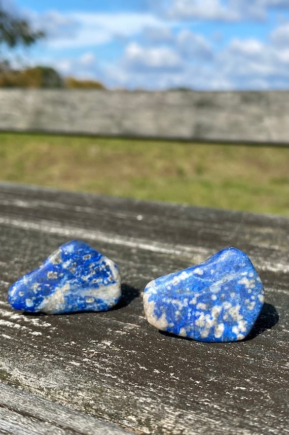 Vintage cufflinks, Lapis Lazuli, stone cufflinks, 