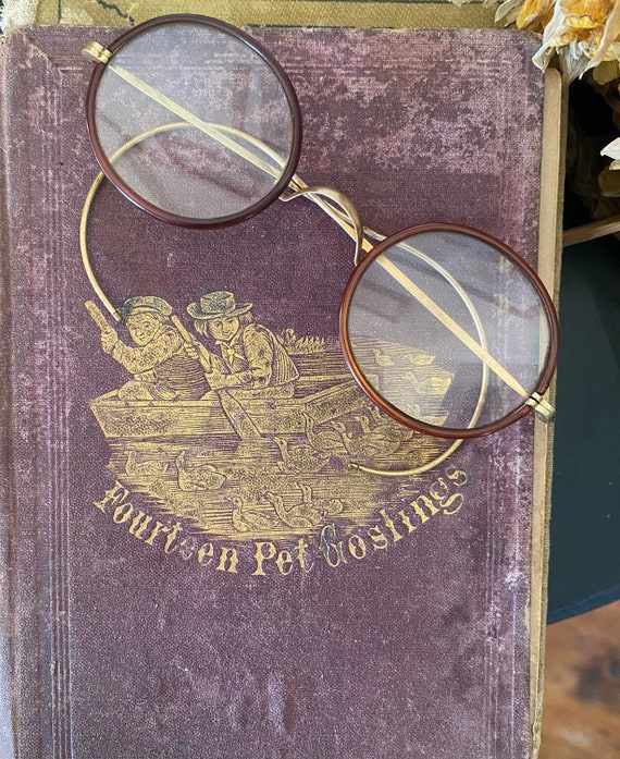 Antique glasses, Bakelite and gold wire frames, S… - image 3