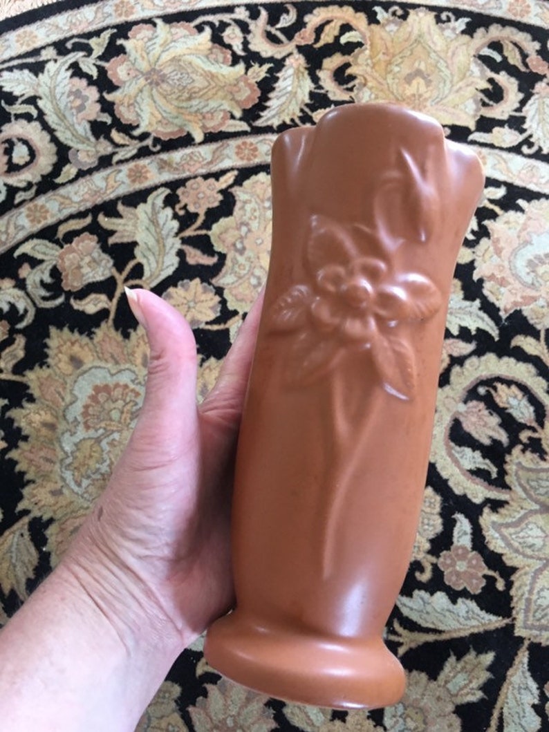 Van Briggle Columbine rare brown matte glaze shops vase