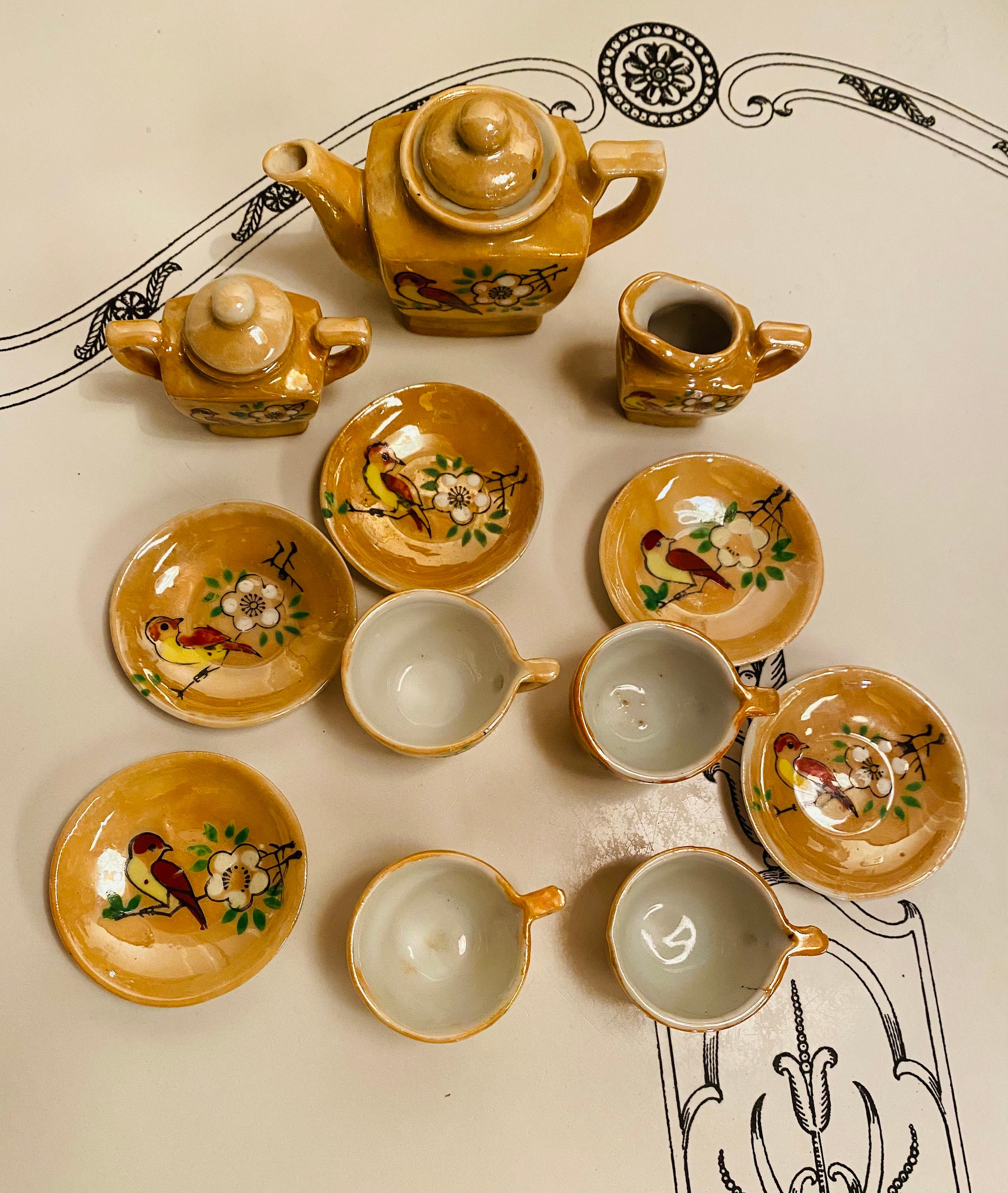 Luster Ware, Children's Tea Set, Made in Occupied Japan