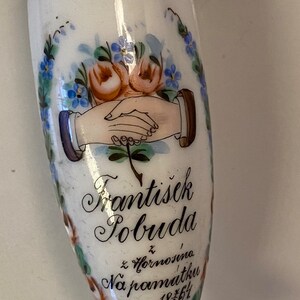 Antique porcelain pipe bowl, hand painted, hands in fellowship, pink roses, unique collectible tobacco find, antique pipe part