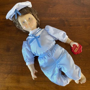 Vintage Dolfi Art Doll: Sailor Boy, Carved Wood, Made in Italy