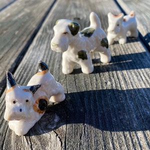 Vintage Ceramic Terrier Dog Figurines - Set of Three, Japan