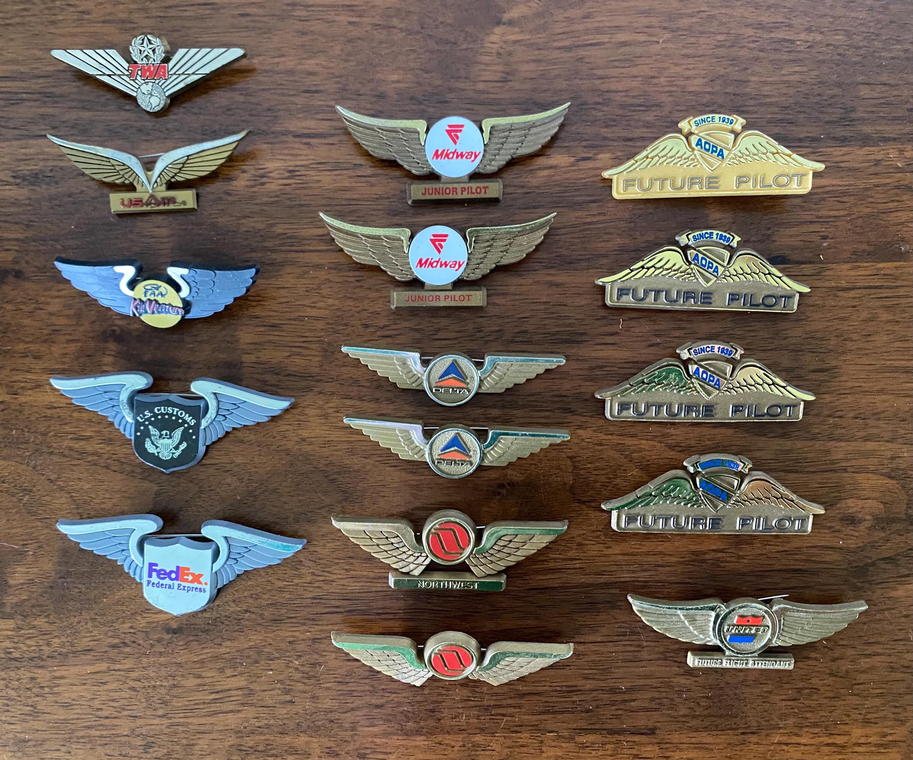Airline Pilot Wings Pins, Vintage Souvenirs, Pilot Wings