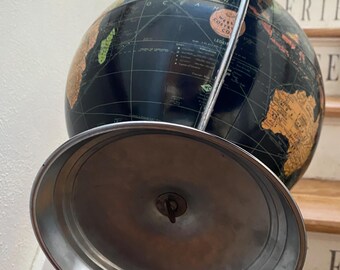 Vintage Black Sea Globe, 1950s, Weber Costello, 12 Inch