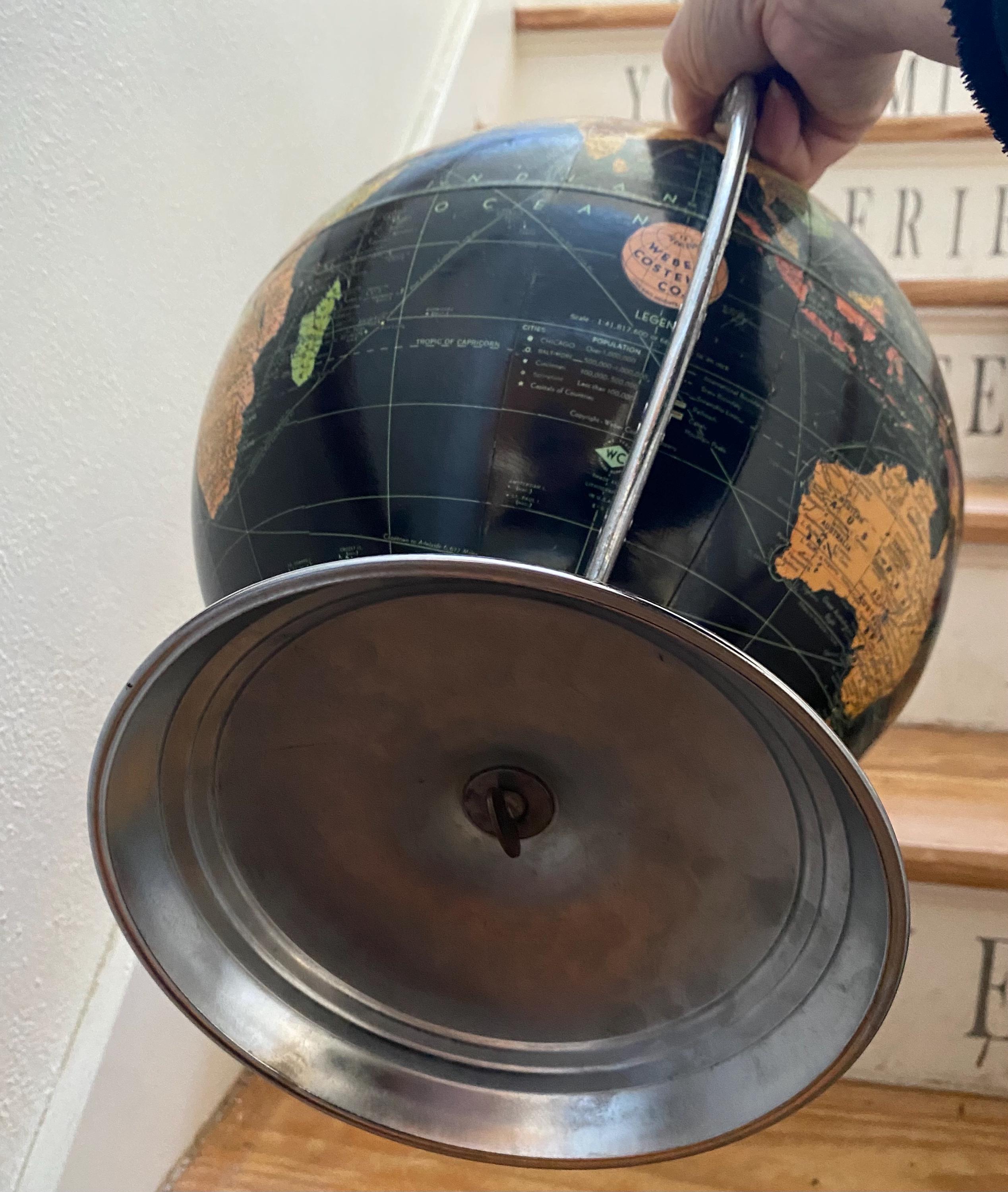 Vintage Weber Costello Black Sea Globe: 1950s Mid Century Decor - Etsy