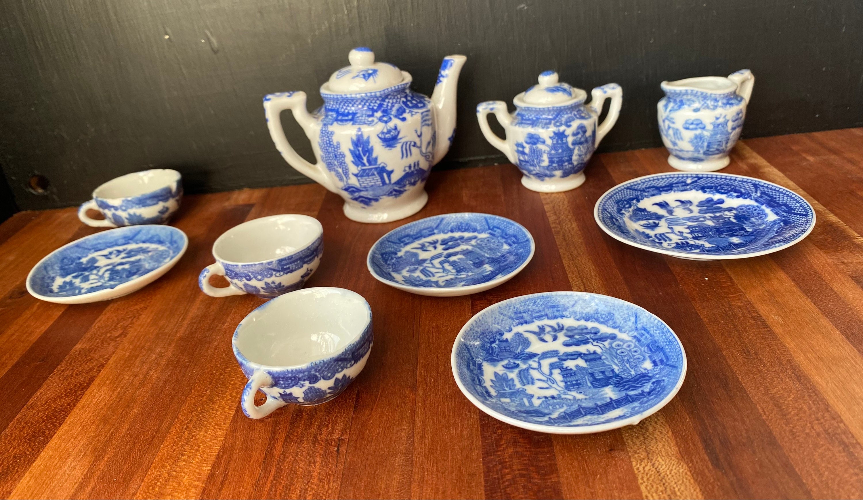 Kitchen Dinnerware Set Blue Little Cuihua Japanese Household