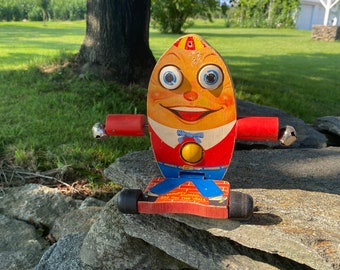 Vintage-1957--fisher Price--humpty Dumpty Pull Toy - Etsy