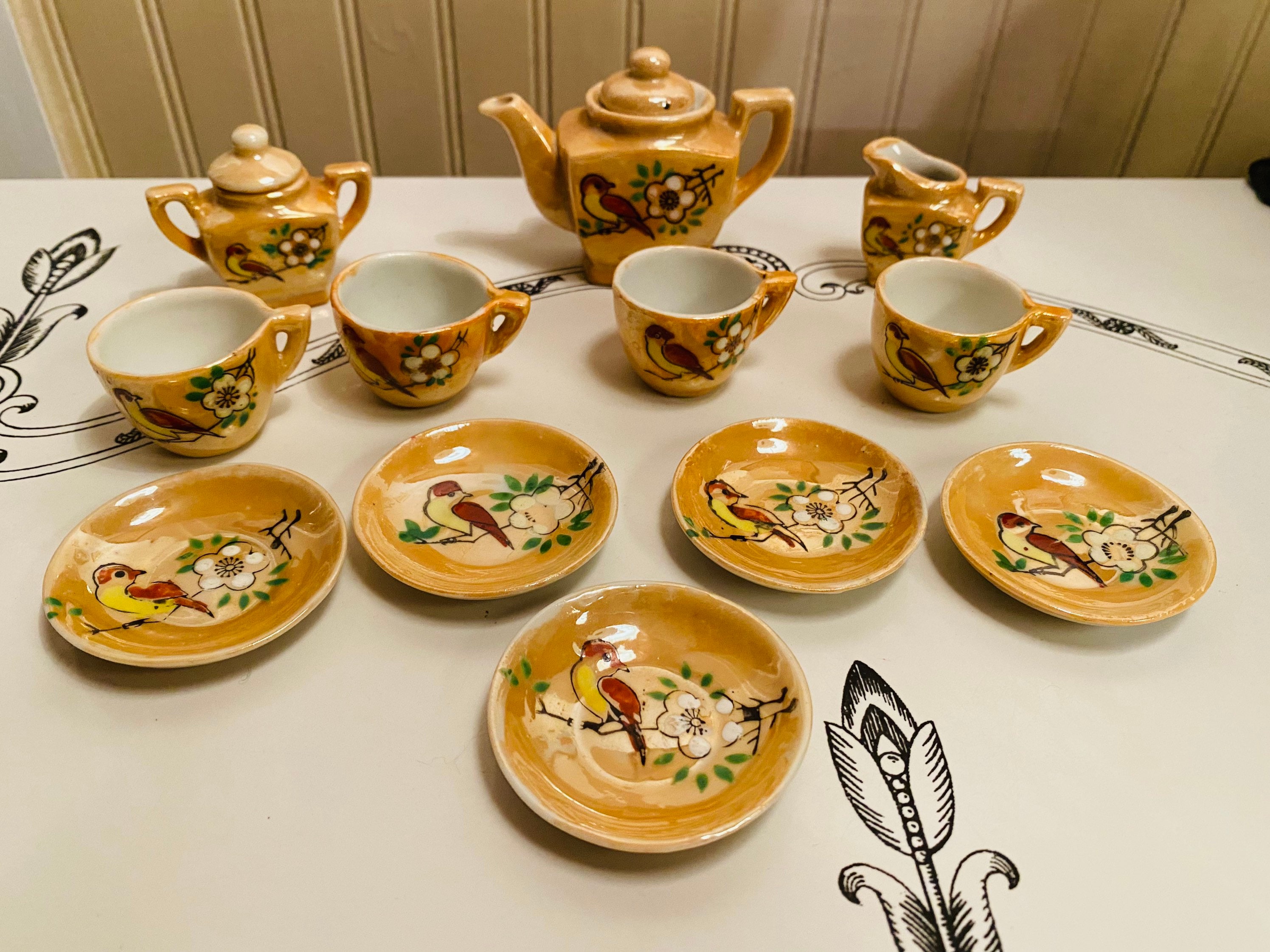 Luster Ware, Children's Tea Set, Made in Occupied Japan
