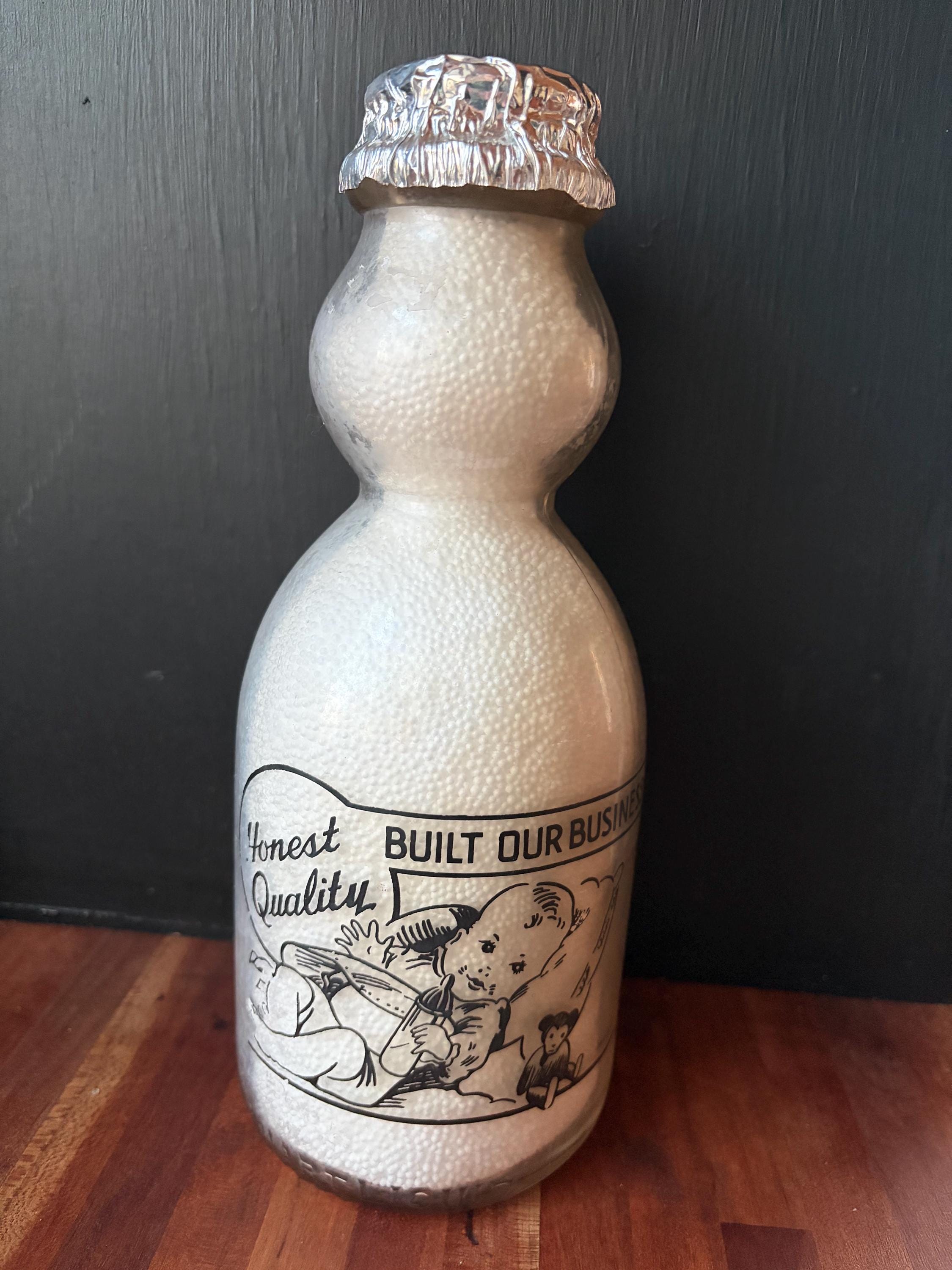 ミルクバス　ビンテージ　クリーム Vintage Cream Top Milk Bottle - Etsy