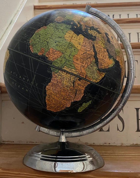 【ビンテージ】ブラックオーシャン地球儀WEBER COSTELLO製 Vintage Black Sea Globe, 1950s, Weber Costello, 12 Inch