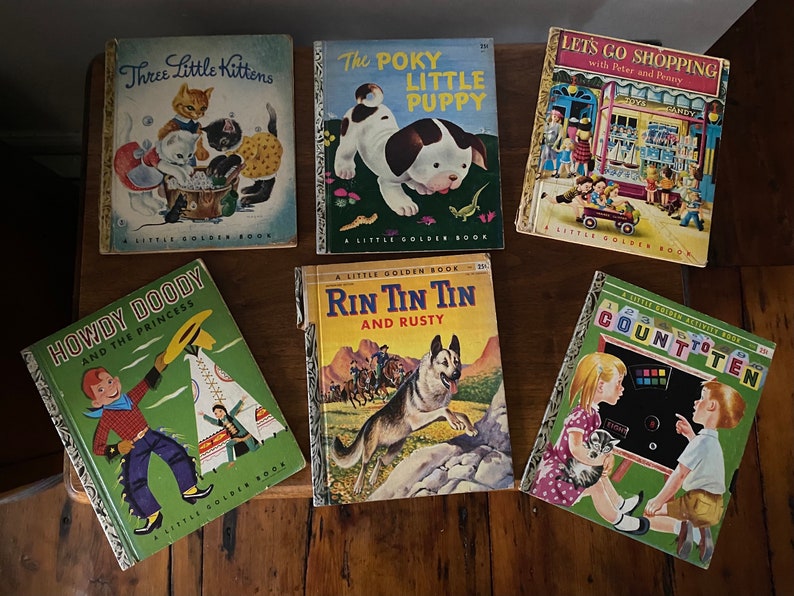 Vintage Little Golden Books Set 1940s50s Collectible Children's Books
