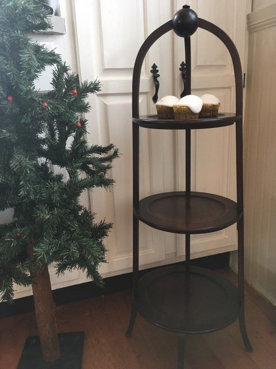 Vintage Regency Style Three Tier Mahogany Muffin Cake Stand Etsy