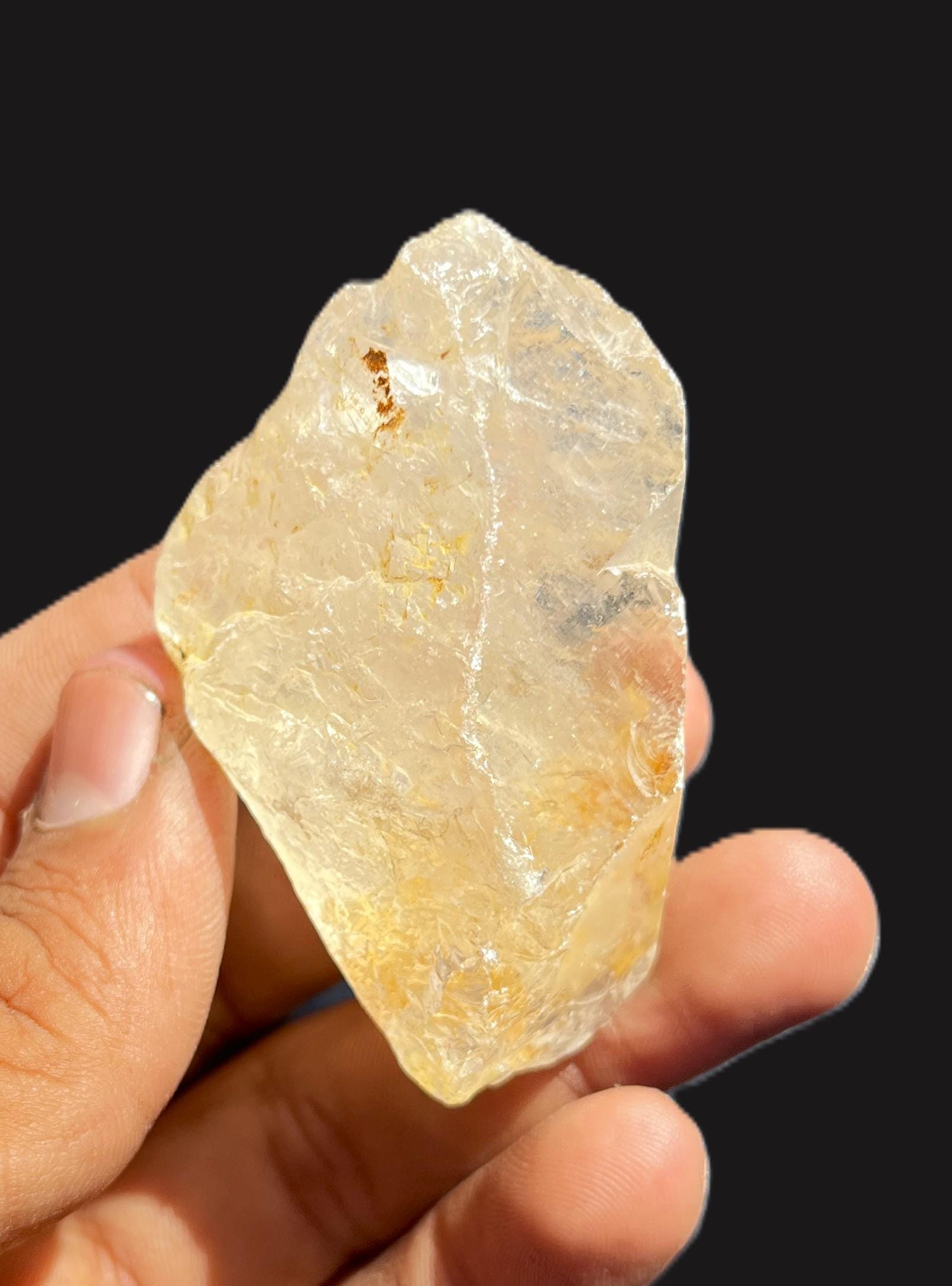 ニルヴァーナクオーツ アイスクリスタル・ニルヴァーナクォーツ 両端にトライゴーニックとC