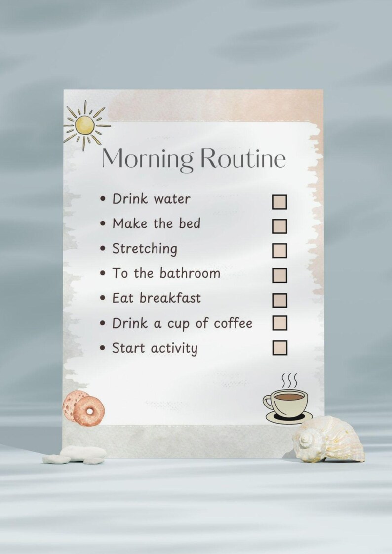 Morning Routine Checklist Printable, Daily Planner Template ...