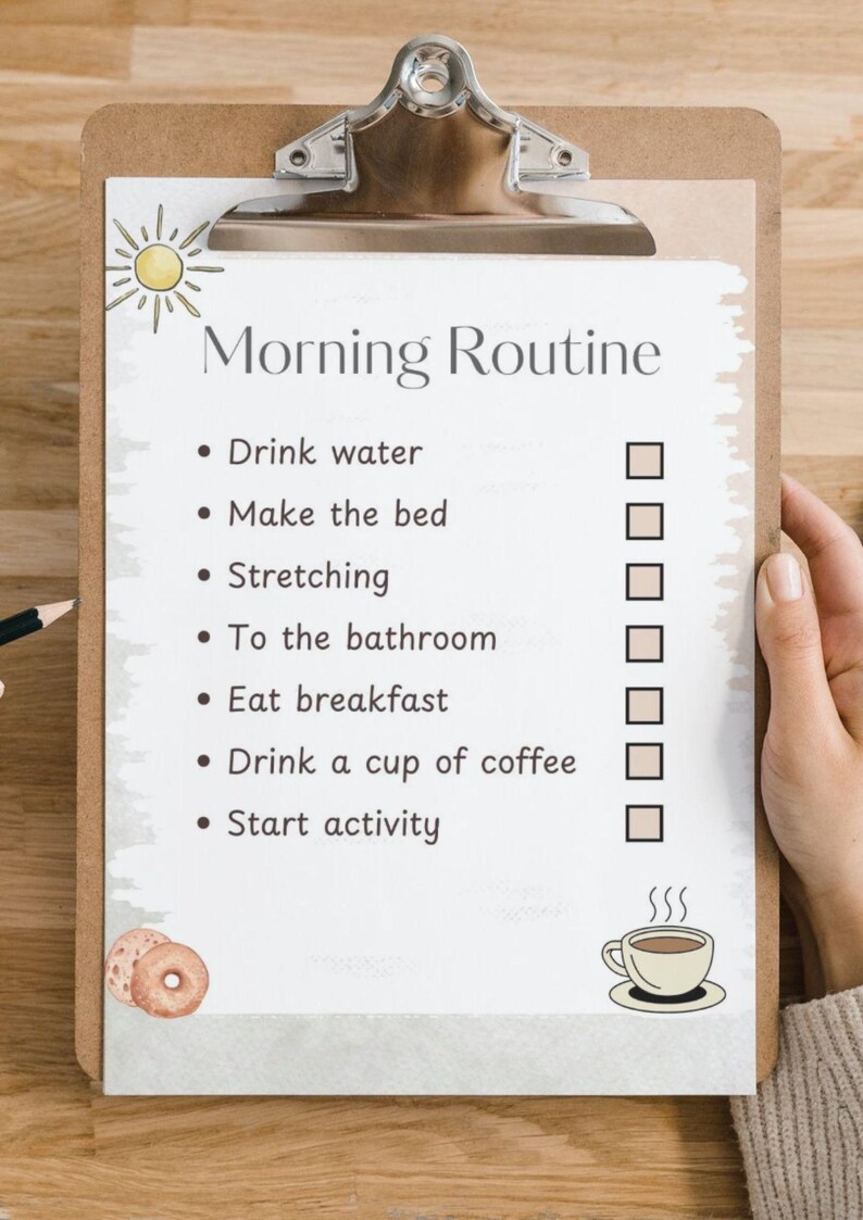 Free Pdf Morning Routine Morning Routine Checklist Printable, Daily Planner Template ...