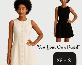 Cottagecore Button-Down Midi Dress Sewing Pattern(Digital Download, XS- S)