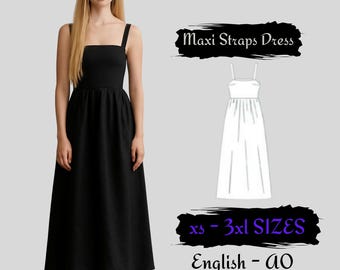 Patrón de vestido largo de lino – Boho de verano sin mangas (PDF)