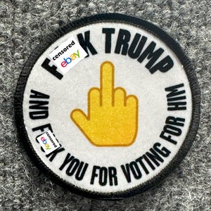 Patch político anti-Trump "Foda-se o Trump", com fixação em velcro (6,35 cm de diâmetro), para adultos.