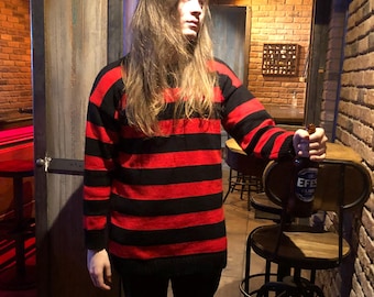 Suéter Kurt Cobain a rayas estilo grunge, suéter unisex oversize, jersey grueso estilo Nirvana