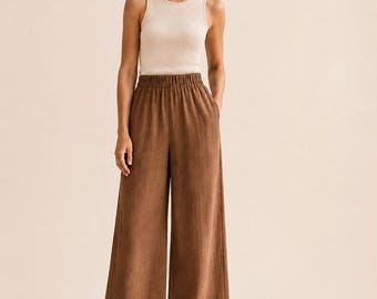 Cartamodello PDF per pantaloni palazzo Noa / Cartamodello per pantaloni a gamba larga da donna / Pantaloni a vita alta fai da te / Cartamodello digitale da scaricare