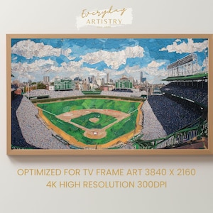 Wrigley Field Samsung Frame TV Art Estadio de béisbol Decoración