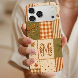 Custom MagSafe Phone Case, Personalized Initials Monogram Faux Patchwork case for iPhone 18 17 16 15 14 13 Pro Max, Samsung S25 S24 S23