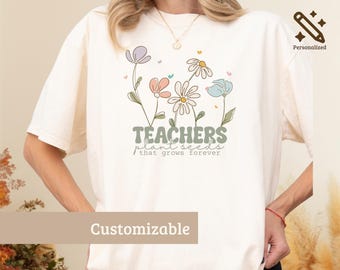 Teacher Plant Seeds That Grow Forever Shirt, Groovy Retro Teacher Sweatshirt, Inspirational Teacher Appreciation Gift, Back to School Tee