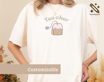 Tea Teacher Shirt, Funny Teacher Coffee Tee, Cute Girly Teacher Sweatshirt, Back to School Teacher Gift for Women