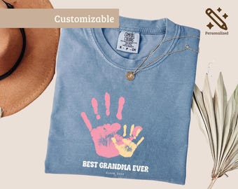 Best Grandma Ever Since 2026 Shirt, Personalized Grandma Gift T-Shirt, Handprint Grandma Keepsake Shirt, New Grandma Crewneck Sweatshirt
