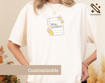 Personalized Teacher Name Shirt, Custom Teacher Sweatshirt, Retro Teacher Gift, Back to School Teacher Tee, Vintage Teacher Shirt