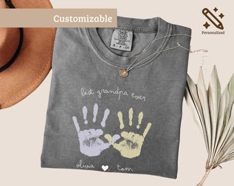 Best Grandpa Ever Shirt, Handprint Grandpa Gift T-Shirt, Personalized Grandkids Names Shirt, Grandpa Keepsake Sweatshirt, Custom Family Gift