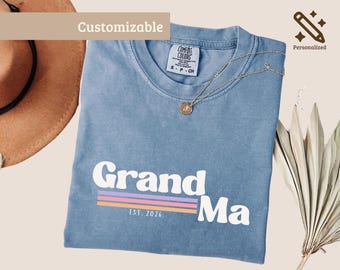 Grandma Est 2026 Shirt, Retro Grandma T-Shirt, Personalized Year Grandma Gift, Vintage Grandmother Sweatshirt, New Grandma Gift