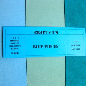 Ultrasuede Blue Pieces 3 - 8 x 10