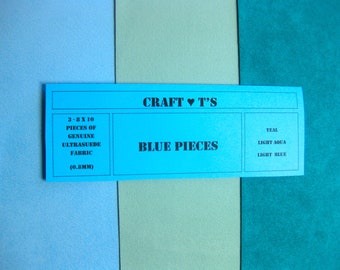 Ultrasuede Blue Pieces 3 - 8 x 10