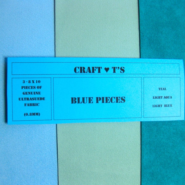 Ultrasuede Blue Pieces 3 - 8 x 10