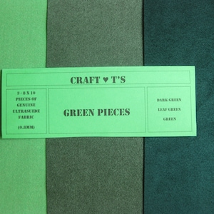 Ultrasuede Green Pieces 3 - 8 x 10 Pieces