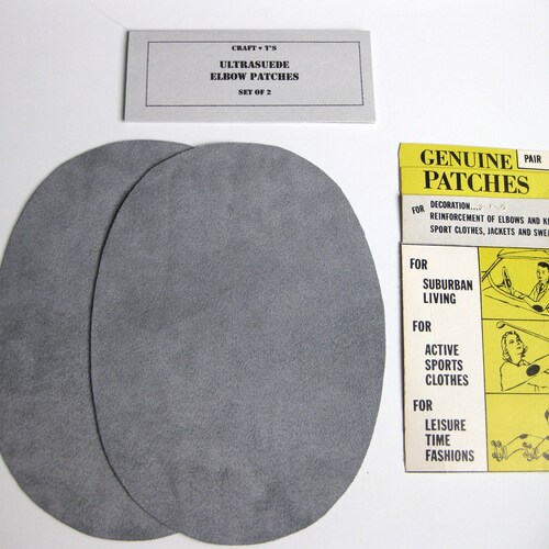 Elbow Patches Dark Gray Ultrasuede Set of 2 Etsy