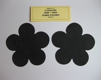 Elbow Patches - Rosy*Posy Black Ultrasuede - Set of 2