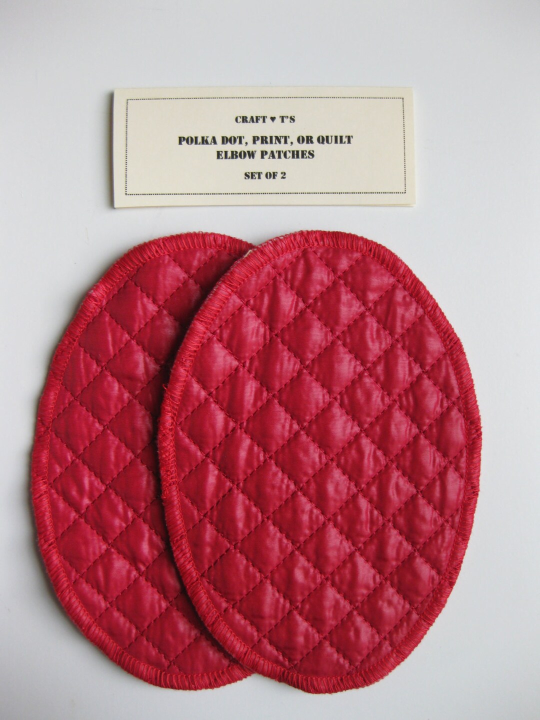 Elbow Patches Red Quilt Set of 2 Etsy