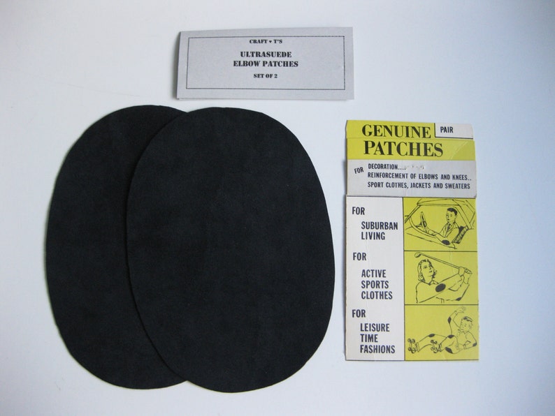 Elbow Patches Black Ultrasuede Set of 2 image 1